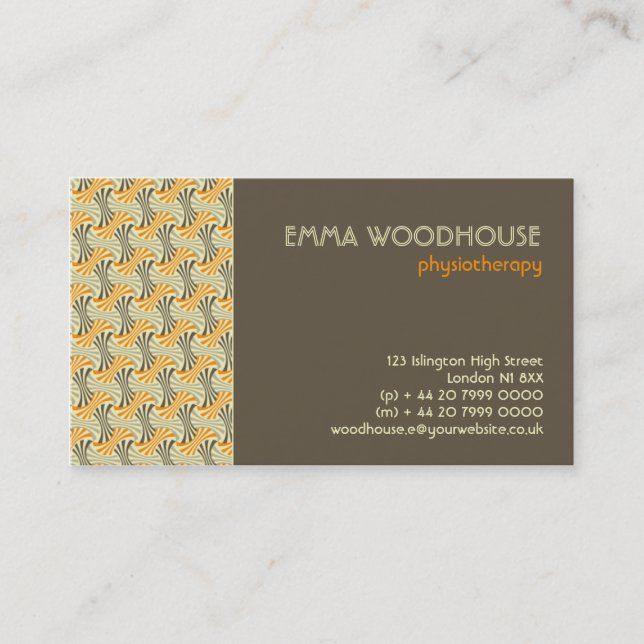 Retro!Weave :: Brown, Orange, Beige Business Card (Front)