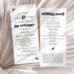 Retro Wedding Ceremony Program Order Of Events<br><div class="desc">This is a modern, retro order of events wedding program featuring a 70s inspired font and simple serif font. Edit all wording* and colours to make this unique wedding program fit your event needs and personal style. (the retro wording cannot be typed with) // For matching items, please visit the...</div>