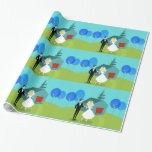 Retro Wedding Couple Wrapping Paper<br><div class="desc">This Retro Wedding Couple Wrapping Paper will have you hearing wedding bells. The 1960's style, minimalist art design features a bride and groom on their wedding day. The happy couple looks good enough to be standing atop a wedding cake. But they aren't. They're standing on lush, green grass. The debonaire...</div>