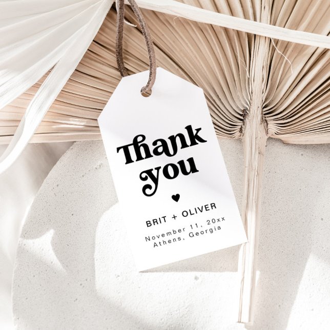 Retro Wedding Favour Tag Groovy Thank You Tag (Creator Uploaded)