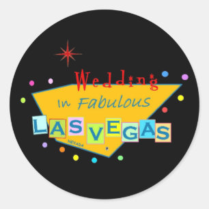 Retro Wedding In Fabulous Las Vegas Sticker