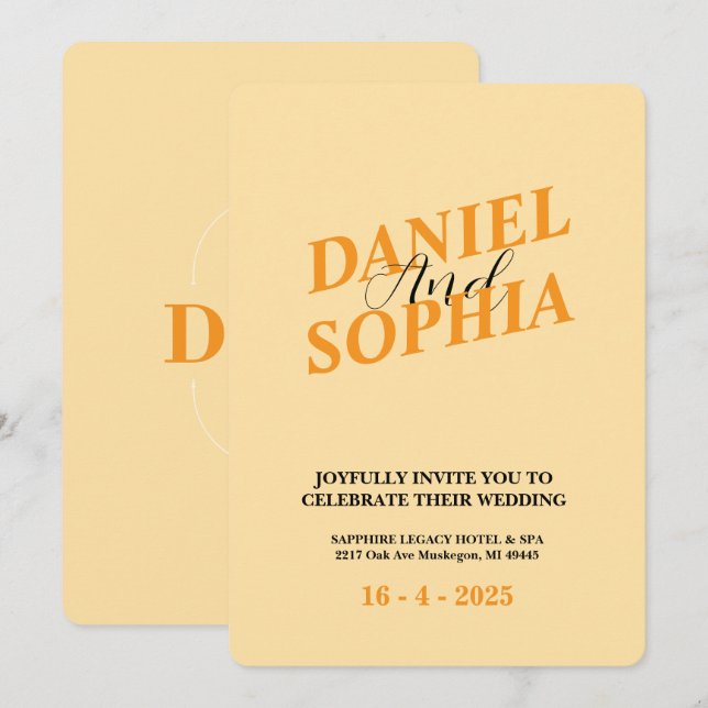 Retro wedding invitation  (Front/Back)