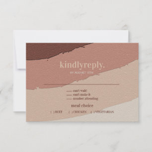 Retro Wedding Minimalist Rust Dusty Rose RSVP Card