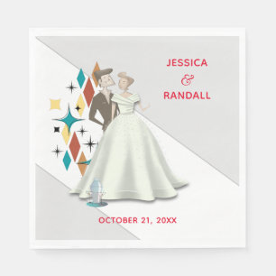 Retro Wedding Paper Napkin