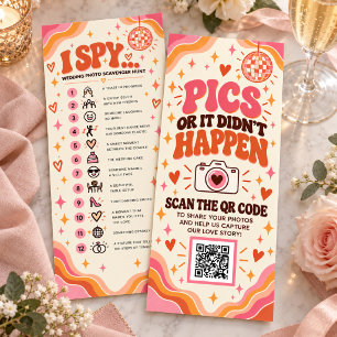 Retro Wedding Photo Scavenger Hunt QR Card