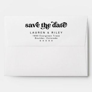 Retro Wedding Pre Addressed Envelope