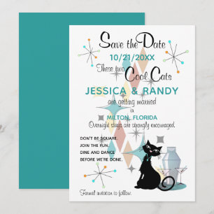Retro Wedding Save the Date Card