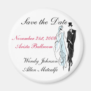 Retro Wedding, Save the Date - Customized Magnet