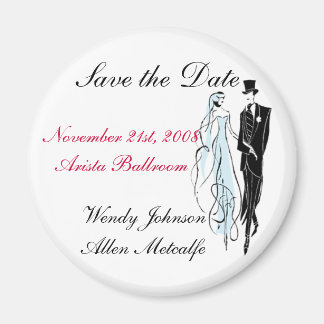 Retro Wedding, Save the Date - Customized Magnet