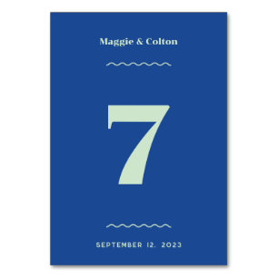 Retro Wedding Table Number