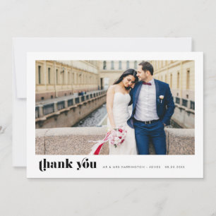Retro Wedding Thank You Photo Card