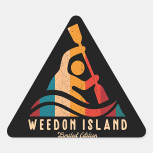 Retro Weedon Island Kayaking Triangle Sticker