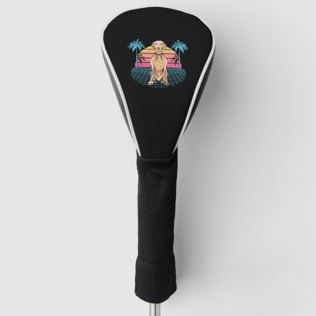 Retro Weimaraner  Golf Head Cover (Front)