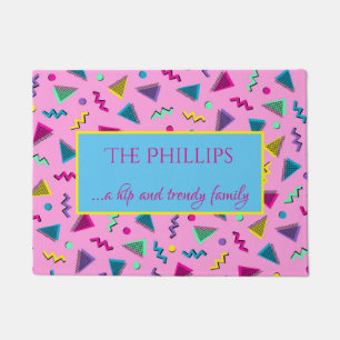 Retro Welcome 1980s bright and colorful Doormat