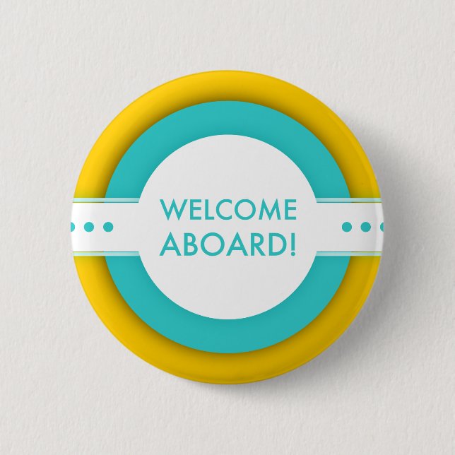 retro welcome aboard 2 inch round button (Front)