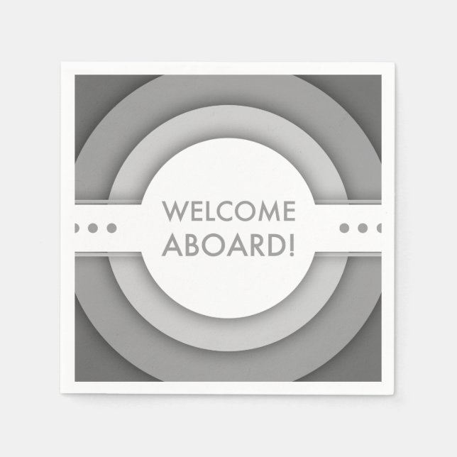 retro welcome aboard napkin (Front)