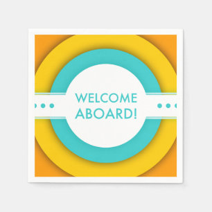 retro welcome aboard napkin