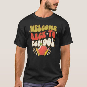 Retro Welcome Back To School Apple Student Kids Te T-Shirt