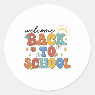 Retro Welcome Back To School Teacher Appreciation Classic Round Sticker