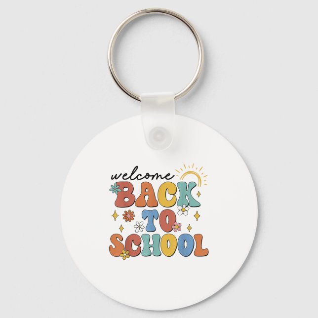 Retro Welcome Back To School Teacher Appreciation  Keychain (Front)