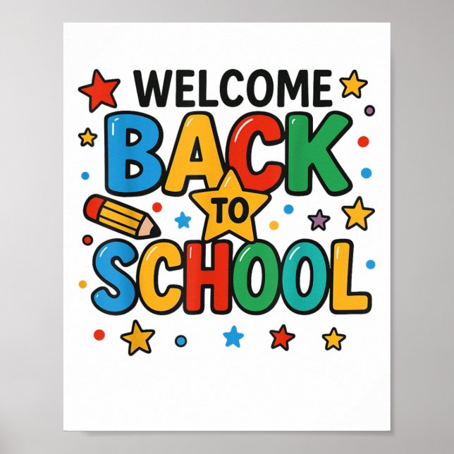 Retro Welcome Back To School Teacher Appreciation  Poster (Front)