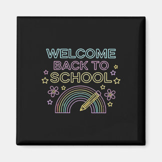 Retro Welcome Ck To School Teacher Student Appreci Magnet