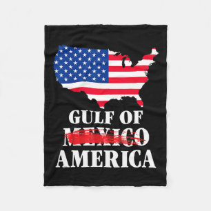 Retro Welcome To America's Gulf Funny Trump Mexico Fleece Blanket