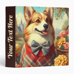 Retro Welsh Corgi Cardigan Painting Binder