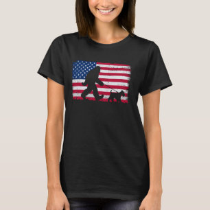 Retro Welsh Terrier 4th of July US American Flag P T-Shirt