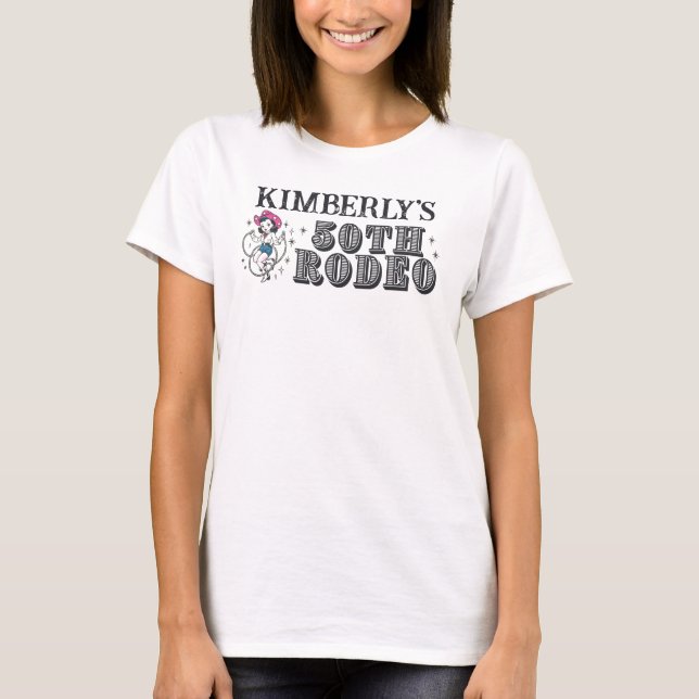 Retro Western 50th Rodeo Birthday T-Shirt (Front)