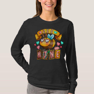 Retro Western Bee Mine Funny Valentine's Day Heart T-Shirt