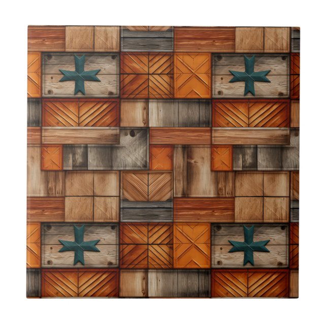 Retro Western Ceramic Tile (Front)
