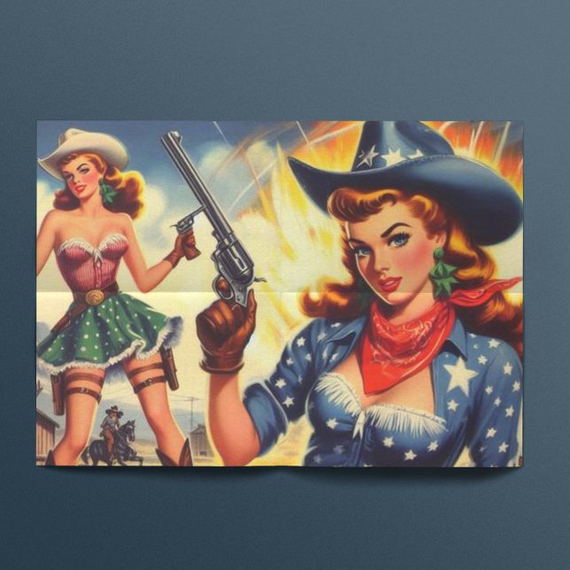 Retro Western Country Girls Tissue Paper (Creator Uploaded)