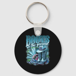 Retro Western Cowgirl Cowboy Linedance Boots On Da Keychain