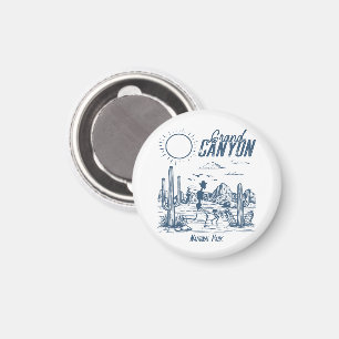 Retro Western Grand Canyon National Park Valley  Magnet