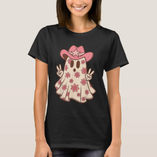 Retro Western Halloween Cowboy Cowgirl Ghost Boo P T-Shirt