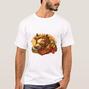 Retro Western Horse Bandana T‑Shirt – Vintage Cowb T-Shirt