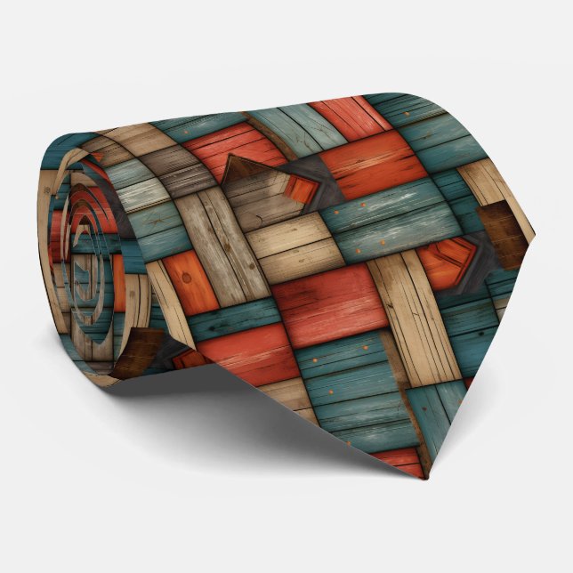 Retro Western style tiled pattern  Tie (Rolled)