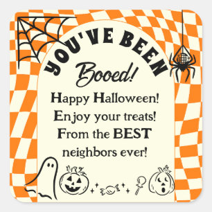 Retro We've Been Booed You've Been Booed Game Square Sticker
