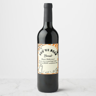 Retro We've Been Booed You've Been Booed Game Wine Label