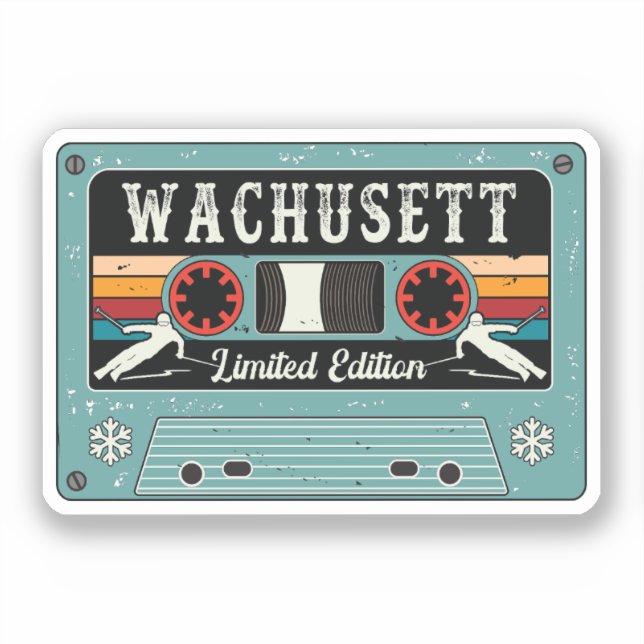 Retro Whachusett Mountain Ski  Sticker (Front)