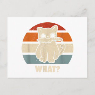 Retro What Cat Knife Meow Kitty Funny Cats Mom And Holiday Postcard