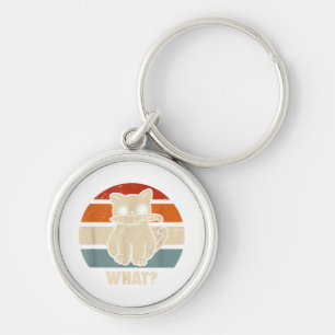 Retro What Cat Knife Meow Kitty Funny Cats Mom And Keychain