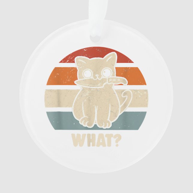 Retro What Cat Knife Meow Kitty Funny Cats Mom And Ornament (Front)