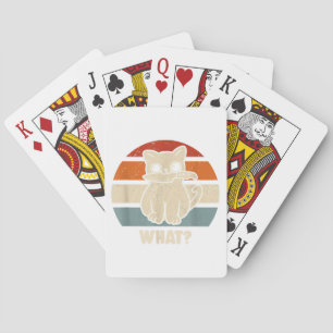Retro What Cat Knife Meow Kitty Funny Cats Mom And Playing Cards