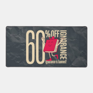 Retro Whimsical Bookish Ignorance Banned Gaming  Desk Mat