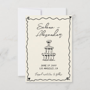 Retro Whimsical hand written wedding Save The Date