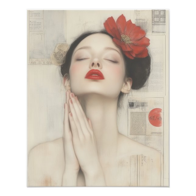 Retro Whimsical Lady  Photo Print (Front)