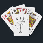Retro Whimsical Martini Hand Drawn Custom Initials Playing Cards<br><div class="desc">Every wedding deserves a trendy custom touch, and these personalized card decks make the perfect party favours from welcome baskets to wedding favours to thank you gifts for the bridal party. With a hand drawn doodle aesthetic featuring a martini glass and sparkle accents, your guests won't be able to resist...</div>