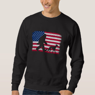 Retro Whippet Dog 4th of July US American Flag Pat Sweatshirt